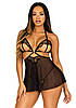 Пеньюар Leg Avenue Lace and mesh babydoll & panty Black S, фото 7
