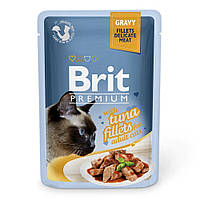 Влажный корм для кошек Brit Premium Cat Tuna Fillets Gravy pouch 85 г (филе тунца в соусе) p