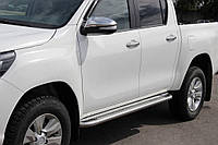 Боковые пороги KB001 (нерж) 51 мм для Toyota Hilux 2015-2024 гг