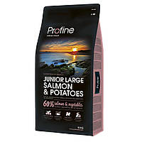 Сухой корм для щенков и молодых собак (весом от 25 кг) Profine Junior Large Breed Salmon 15 кг (лосось) p