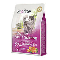Сухой корм для кошек, шерсть которых требует дополнительного ухода Profine Cat Derma 2 кг (лосось) p