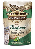 Влажный корм Carnilove cat pouch для кошек, с фазаном и листьями малины, 85 г p