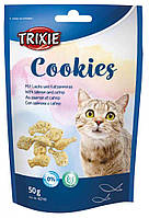 Лакомство Trixie Cookies для кошек, с лососем и кошачьей мятой, 50 г p