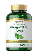 Для роботи мозку PipingRock Ginkgo Biloba Extract 120 mg Standard Extract 200 капсул