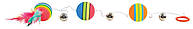 Игрушка для кошек Trixie Мячики радужные на резинке d=3,5 см (вспененная резина) p