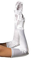 Длинные перчатки Leg Avenue Extra Long Satin Gloves white Амур