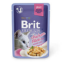 Влажный корм для кошек Brit Premium Cat Chicken Fillets Jelly pouch 85 г (филе курицы в желе) p