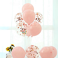Набор 7 шаров со стойкой Воздушный букет Нежно розовый
