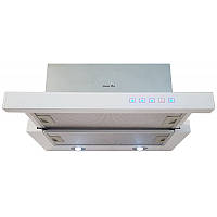 Біла вбудована телескопічна безшумна витяжка 1200 куб. Сенсор. Біле скло. Tornado Glass 60 WH
