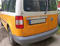 Накладка над номером (2 дверн, нерж) Надпись Caddy, Carmos - Турецкая сталь для Volkswagen Caddy 2004-2010 гг