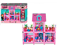 Игрушечный домик "LOL"со световыми эффектами с куклами и мебелью в коробке 8368