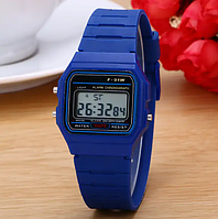 Часы по типу Casio F-91W, наручные часы, электронные часы Синий