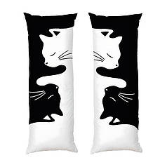 Дакімакура подушка-обіймашка «Котики чорно-білі»