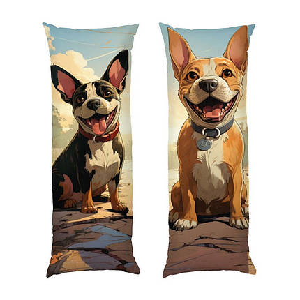 Дакімакура подушка-обіймашка «Два бульдоги», фото 1