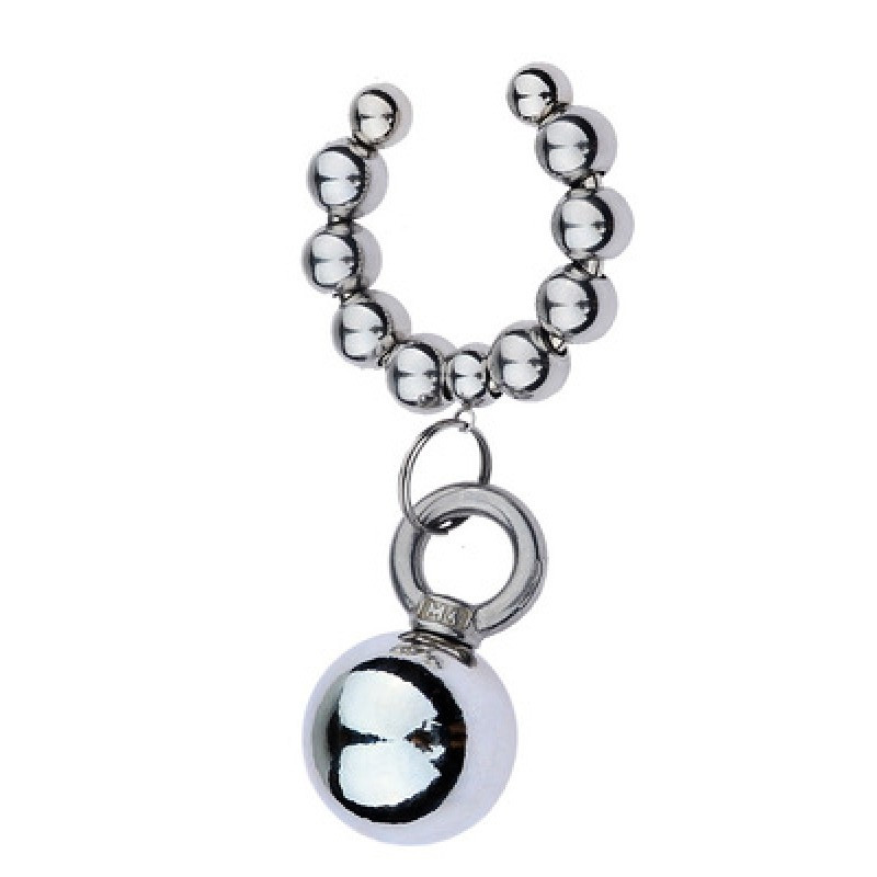 C-подібне кільце для фіксації члена з кулькою обтяжувачем для бдсм, фото 1