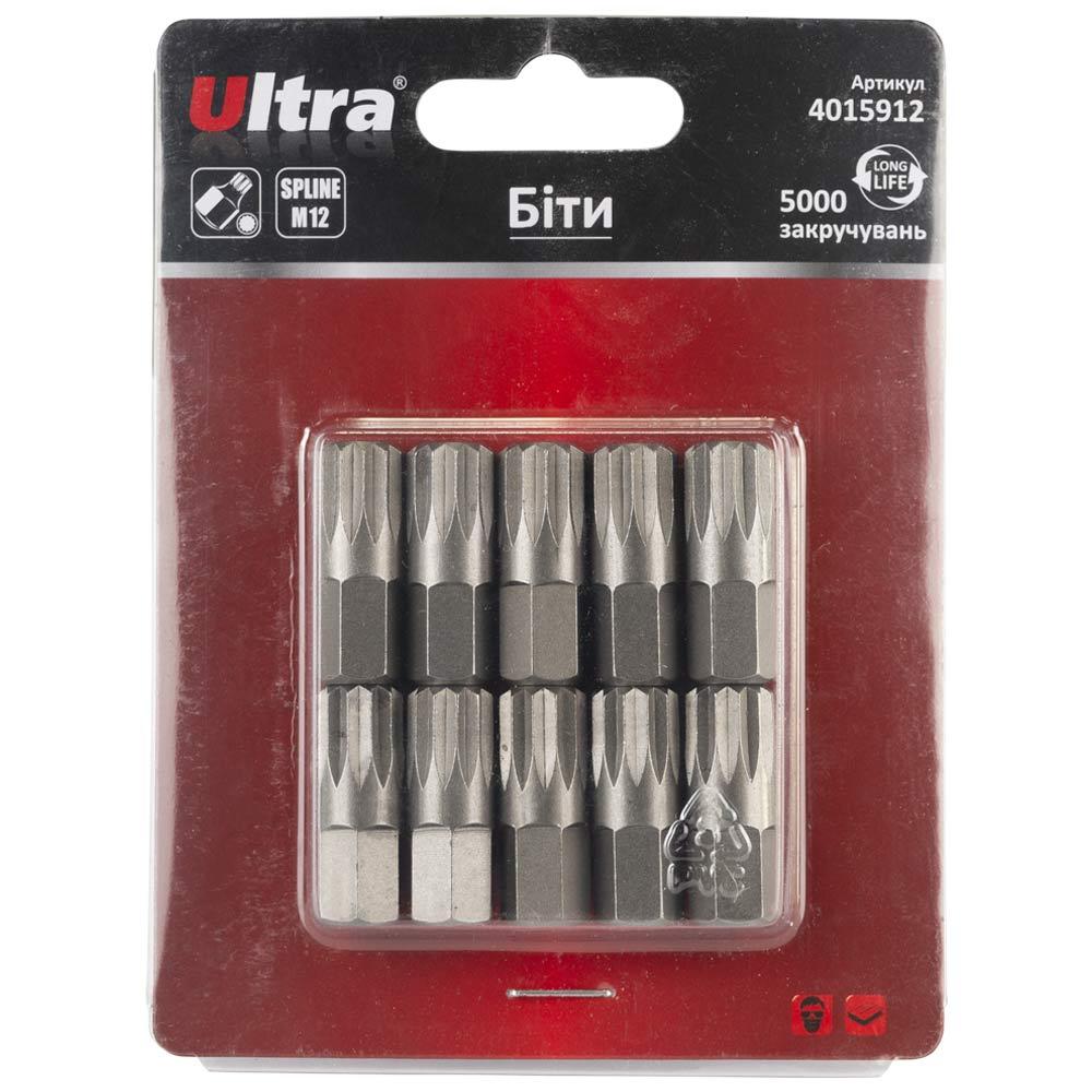 Біти Spline M12×30мм 10 мм 10 шт S2 (блістер) ULTRA (4015912), фото 1