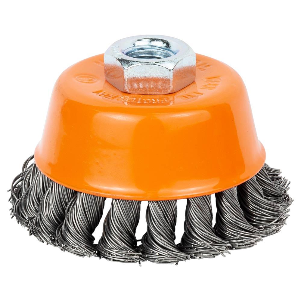 Щітка дротяна чашоподібна Ø75 мм М14×2 мм (сталева кручена) GRAD (9042075), фото 1