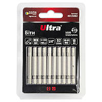 Біти HEX 4×50 мм 1⁄4" 10 шт S2 (блістер) ULTRA (4015082)