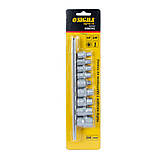 Набір насадок Torx (4 шт 1/4" 4 шт 3/8") з перехідником на планці 9 шт. CrV SIGMA (6086541), фото 4