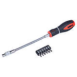 Викрутка з гнучким валом + біти 6 шт S2 Profi ULTRA (4000702), фото 2