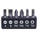 Викрутка з гнучким валом + біти 6 шт S2 Profi ULTRA (4000702), фото 3