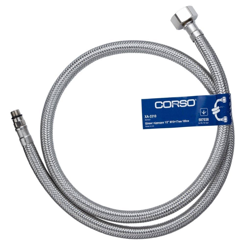 Шланг підводка для води 1/2" М10×17мм 100 см CORSO XA-3310 (9690650)