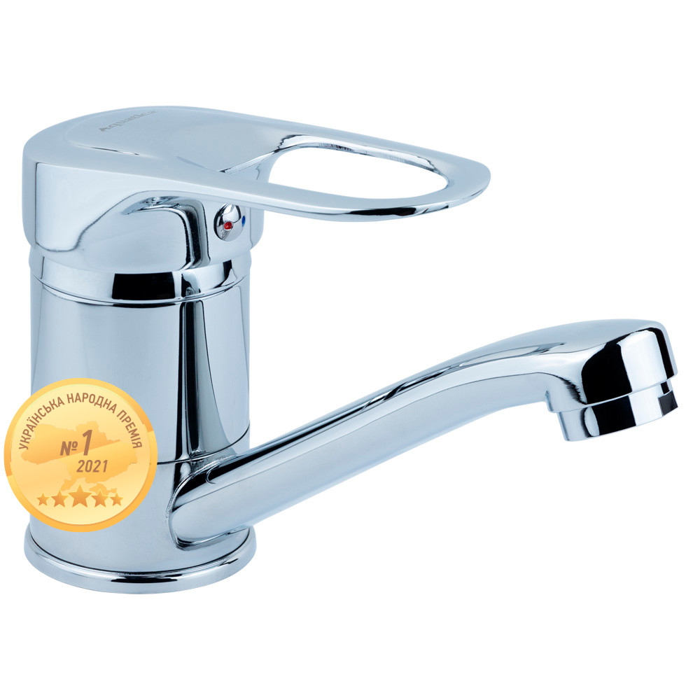 Змішувач MJ Ø40 для кухні гусак прямий 150 мм на шпильці AQUATICA MJ-2B129C (9744120)