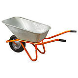 Тачка будівельна одноколісна 90 л 200 кг колесо 15" FLORA (5056464), фото 3