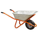 Тачка будівельна одноколісна 90 л 200 кг колесо 15" FLORA (5056464), фото 7