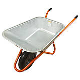 Тачка будівельна одноколісна 90 л 200 кг колесо 15" FLORA (5056464), фото 8