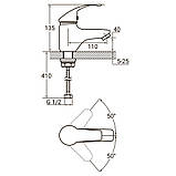 Змішувач HM Ø40 для раковини литий на гайці AQUATICA HM-1A131C (9736000), фото 2