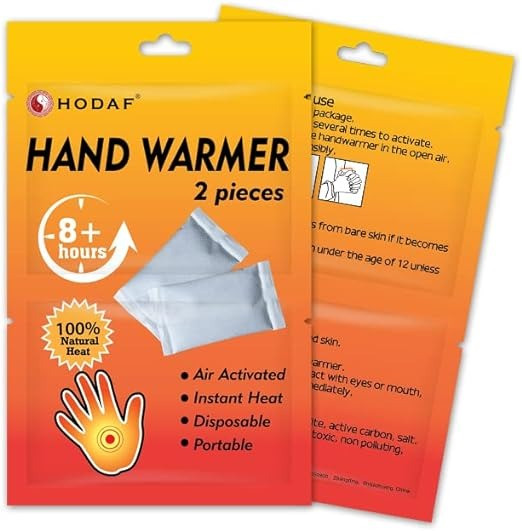 Хімічні грілки з підігрівом для рук Hand Warmer Hodaf, 1 пара, до 8 годин тепла