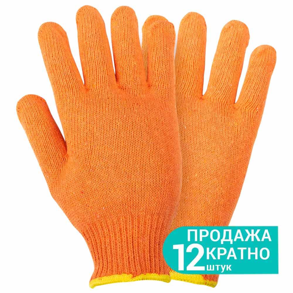 Рукавиці трикотажні без точкового ПВХ покриття р10 Універсал (оранжеві) SIGMA (9441441)