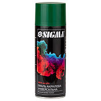 Емаль аерозольна акрилова 400 мл RAL 6005 темно-зелений глянець SIGMA (2737221)