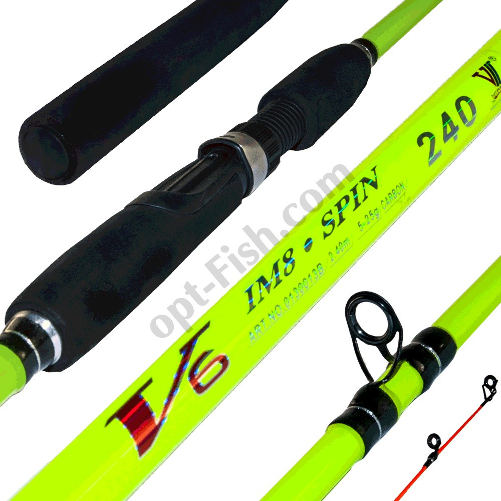 Вудилище спінінга ШТ2 Winner yellow 0130013B V6 im8 5-25g 2,4 *, фото 1