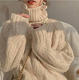 Теплий светр жіночий з горлом вільний, фото 3