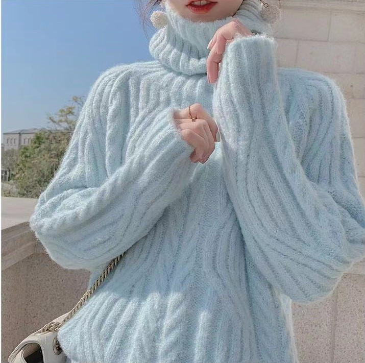 Теплий светр жіночий з горлом вільний, фото 1