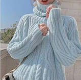 Теплий светр жіночий з горлом вільний, фото 4