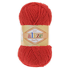 Пряжа Alize Softy, Алізе Софті № 56, червоний