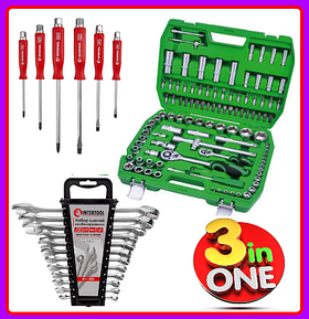 Набір головок, ключів і викруток ударних INTERTOOL 3 в 1