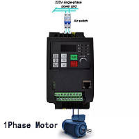 Nflixin 9600D-1T-00150M Однофазный частотник для двигателя однофазного выход однофазный 1.5 кВт 220в