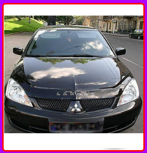 Дефлектор капота на Mitsubishi Lancer IX седан/універсал 2003-2009 євро кріплення. Мухобійка на Mitsubishi
