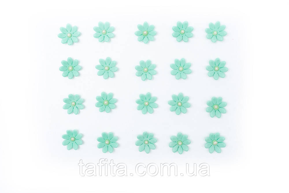 Маргаритки преміум моно бірюзові 20 шт Кондитерські прикраси, фото 1