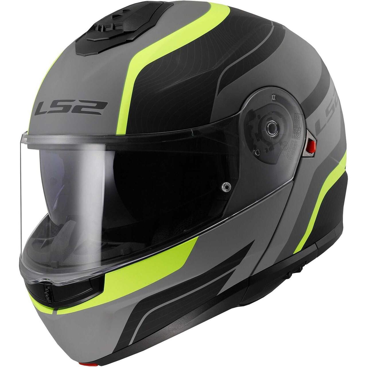 МОТОШОЛОМ МОДУЛЯР LS2 FF908 STROBE II MONZA КОЛІР MATT BLACK H-V YELLOW