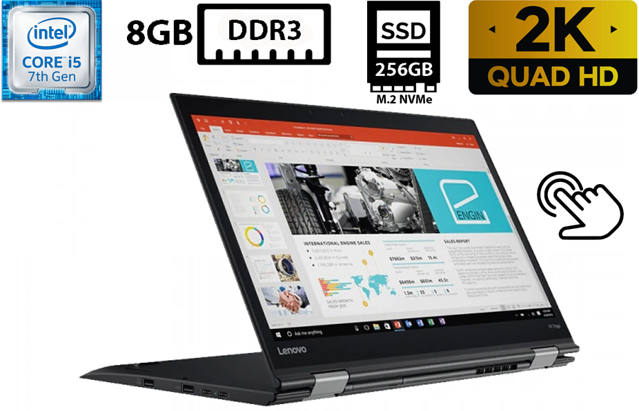 Ноутбук Lenovo ThinkPad X1 Yoga 2nd/14"IPS Touch(2560x1440)/Intel Core i5-7300U 2.60GHz/8GB DDR3/SSD 256GB M.2 NVMe/Intel HD 620