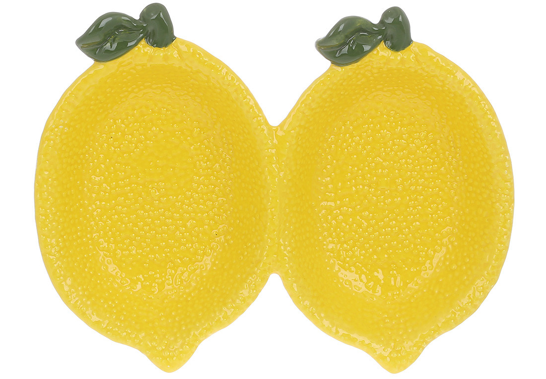 Менажниця керамічна Lemon, 20.5*16*4см, колір-жовтий 928-072 - 2 шт УПАКОВКА ТОВАР ВІД ВИРОБНИКА