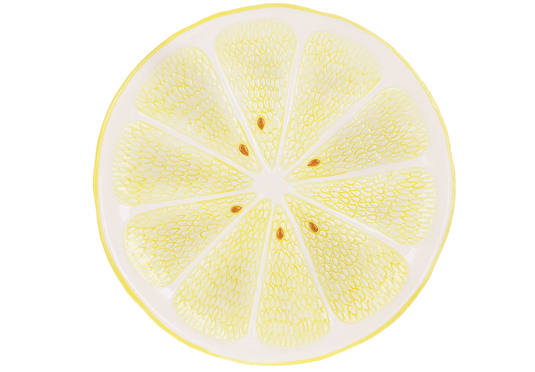 Блюдо керамічне Lemon, D30.5см, колір-жовтий 928-057 ТОВАР ВІД ВИРОБНИКА Розпродаж!