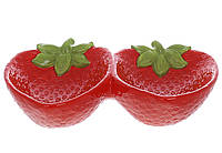 Менажница керамическая Strawberry, 21.2см, цвет-красный 928-042 - 2 шт УПАКОВКА ТОВАР ОТ ПРОИЗВОДИТЕЛЯ