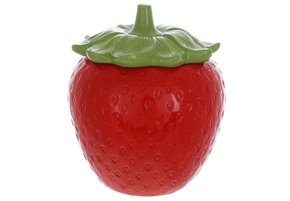 Банка керамічна Strawberry, 1400мл, колір-червоний 928-044 ТОВАР ВІД ВИРОБНИКА Розпродаж!