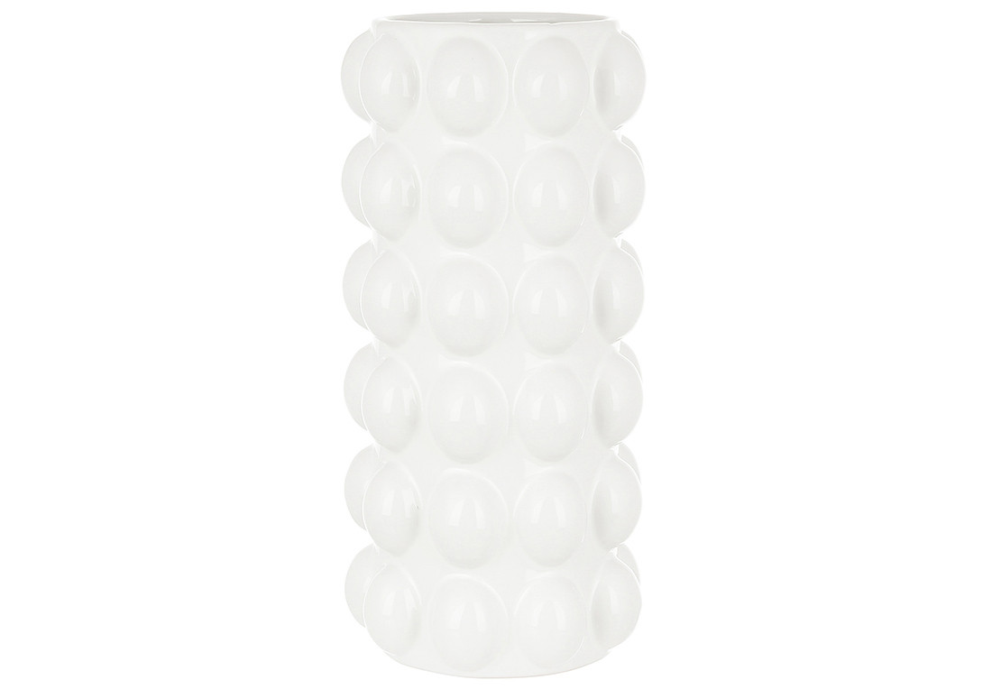 Ваза керамічна із випуклим декором, 30см, колір-білий ТОВАР ВІД ВИРОБНИКА